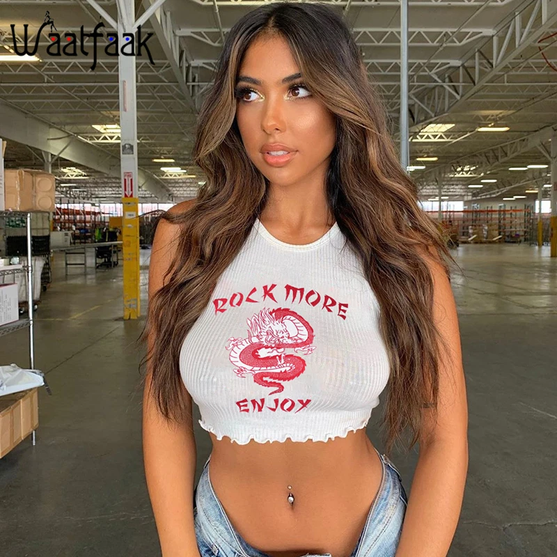Waatfaak White Graphic Sexy Tank Top Women Summer Top Tees Cotton Harajuku One Neck Sleeveless Ladies Crop Top Femme 2019 Tops
Waatfaak White Graphic Sexy Tank Top Women Summer Top Tees Cotton Harajuku One Neck Sleeveless Ladies Crop Top Femme 2019 Tops