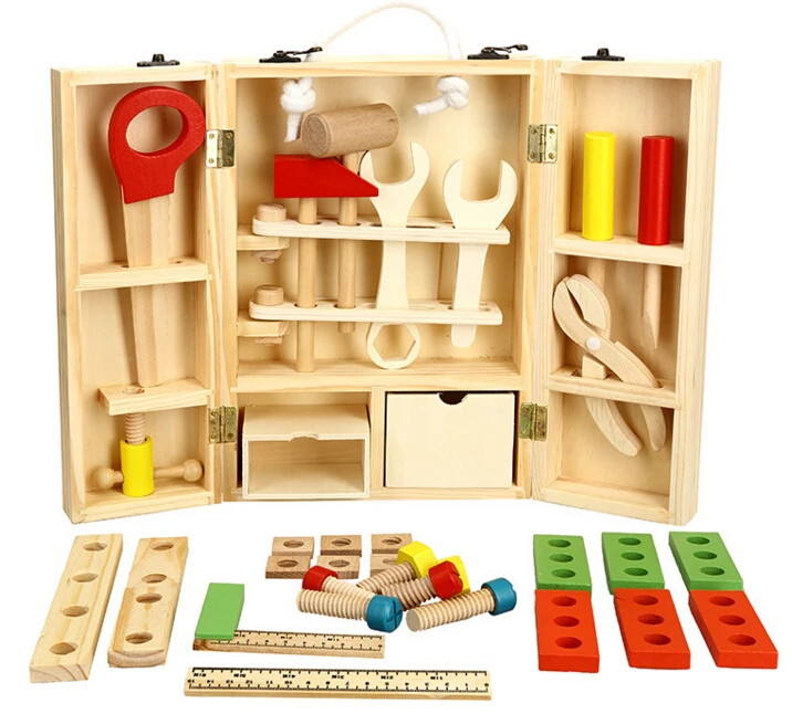 Baby Toys Kids Wooden Multifunctional Tool Set Maintenance Box Wooden Toy Baby Nut Combination Chirstmas/Birthday Gift
Baby Toys Kids Wooden Multifunctional Tool Set Maintenance Box Wooden Toy Baby Nut Combination Chirstmas/Birthday Gift