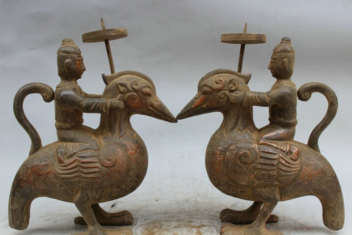 Fast shipping USPS to USA S1574 11" Chinese handwork Purple Bronze Old Man Ride Bird Statue Candle Stick Pair
Fast shipping USPS to USA S1574 11" Chinese handwork Purple Bronze Old Man Ride Bird Statue Candle Stick Pair