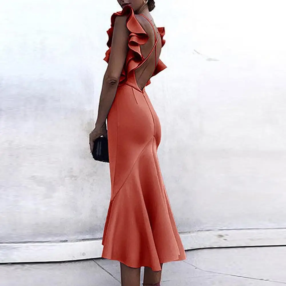 2019 Women's Dresses Spring Summer Dress Ladies Sexy Women Backless Flounce V-Neck Buttock Pure Color Beach Long Dress
2019 Women's Dresses Spring Summer Dress Ladies Sexy Women Backless Flounce V-Neck Buttock Pure Color Beach Long Dress