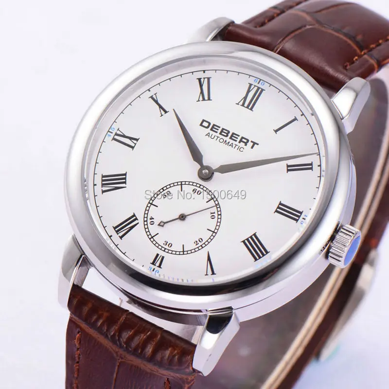 Debert Sapphire Glass 40mm white dial Brown strap/Black strap Automatic men Watch 1963
Debert Sapphire Glass 40mm white dial Brown strap/Black strap Automatic men Watch 1963