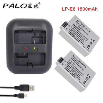 PALO 2Pcs LP-E8 LPE8 LP E8 Battery Batterie AKKU+Indicator Charger for Canon EOS 550D 600D 650D 700D X4 X5 X6i X7i T2i T3i
PALO 2Pcs LP-E8 LPE8 LP E8 Battery Batterie AKKU+Indicator Charger for Canon EOS 550D 600D 650D 700D X4 X5 X6i X7i T2i T3i