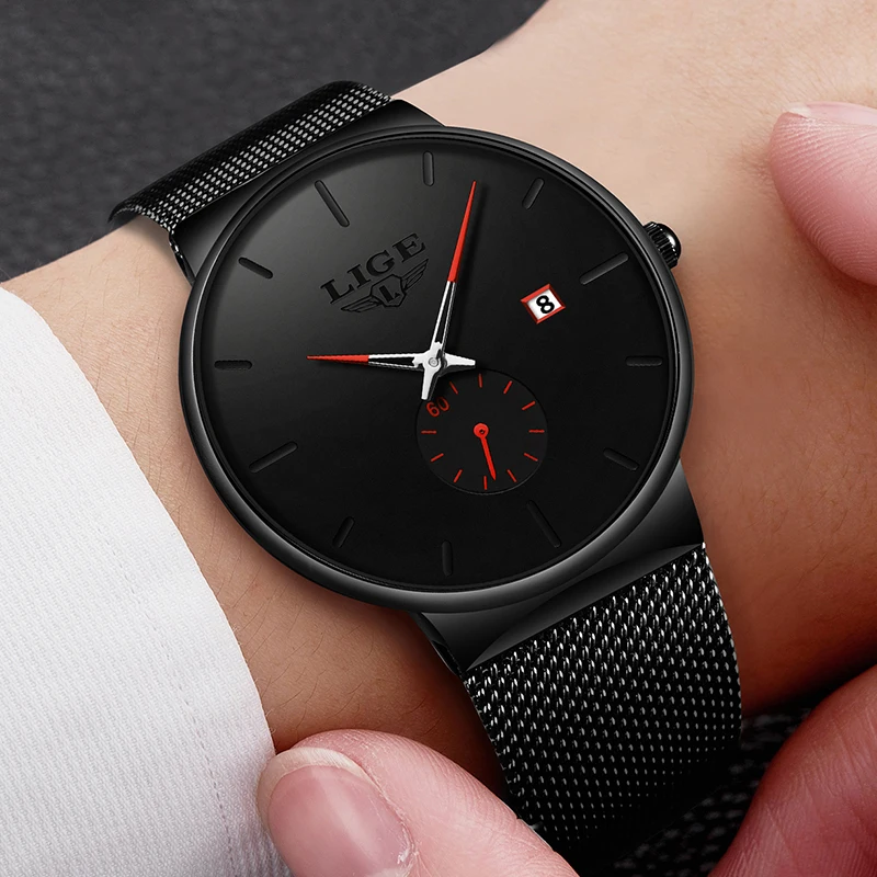 LIGE Watch Men Fashion Casual Gift Business Watches Men's Waterproof Quartz Wristwatch Black Steel Clock Relogio Masculino
LIGE Watch Men Fashion Casual Gift Business Watches Men's Waterproof Quartz Wristwatch Black Steel Clock Relogio Masculino