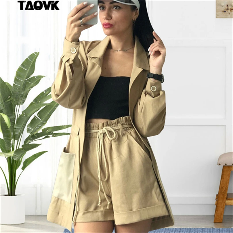 TAOVK Summer Shorts Suit Female 2 Pieces Set for Women Waisted Rope Blazer Jacket & Elastic Waist Short Pant Suits
TAOVK Summer Shorts Suit Female 2 Pieces Set for Women Waisted Rope Blazer Jacket & Elastic Waist Short Pant Suits