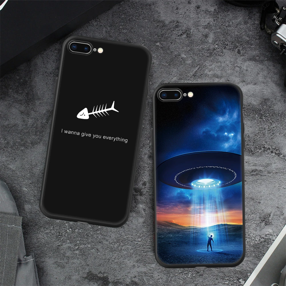 Fashion Space Phone Case For iPhone X 8 7 6 6S Plus 5 5S SE Planet Moon Star spider Silicone Case For iPhone X 8 7 6 6S 5 5S SE