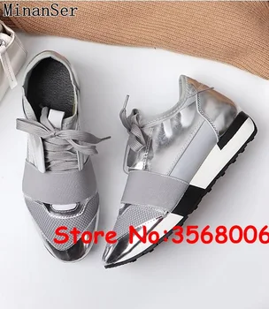 

Race Runner Shoe Man Casual Woman Sneakers Fashion Mixed Colors New Designer Silver Shine Black Mesh Trainer Shoes Size 35-46