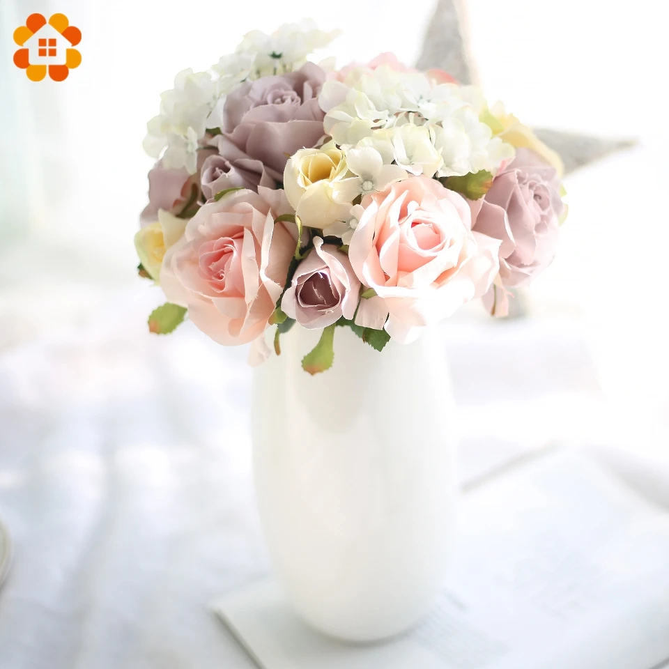 1 Bouquet Rose with Hydrangea Artificial Flowers European Silk Rose Flower Bouquet For DIY Home Vase Decoration Wedding Flowers
1 Bouquet Rose with Hydrangea Artificial Flowers European Silk Rose Flower Bouquet For DIY Home Vase Decoration Wedding Flowers