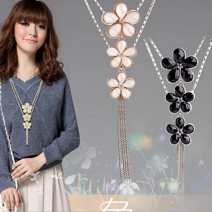 Elegant Women Korean Luxurious All Match Five Petal Gem Flower Long Tassel Style Sweater Necklace N2660
Elegant Women Korean Luxurious All Match Five Petal Gem Flower Long Tassel Style Sweater Necklace N2660