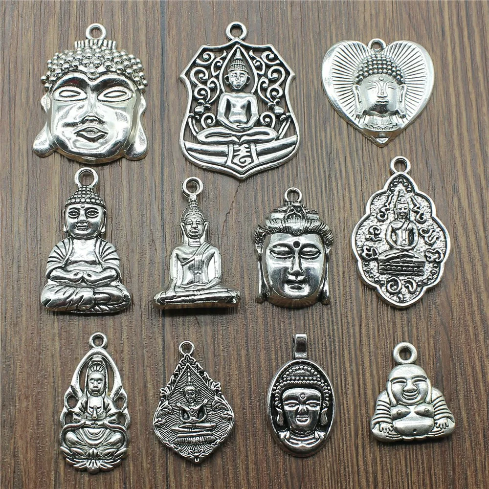 4pcs/lot Charms Buddha Statue Antique Silver Color Buddha Charms Pendant Jewelry Buddhism Charms For Jewelry Making
4pcs/lot Charms Buddha Statue Antique Silver Color Buddha Charms Pendant Jewelry Buddhism Charms For Jewelry Making