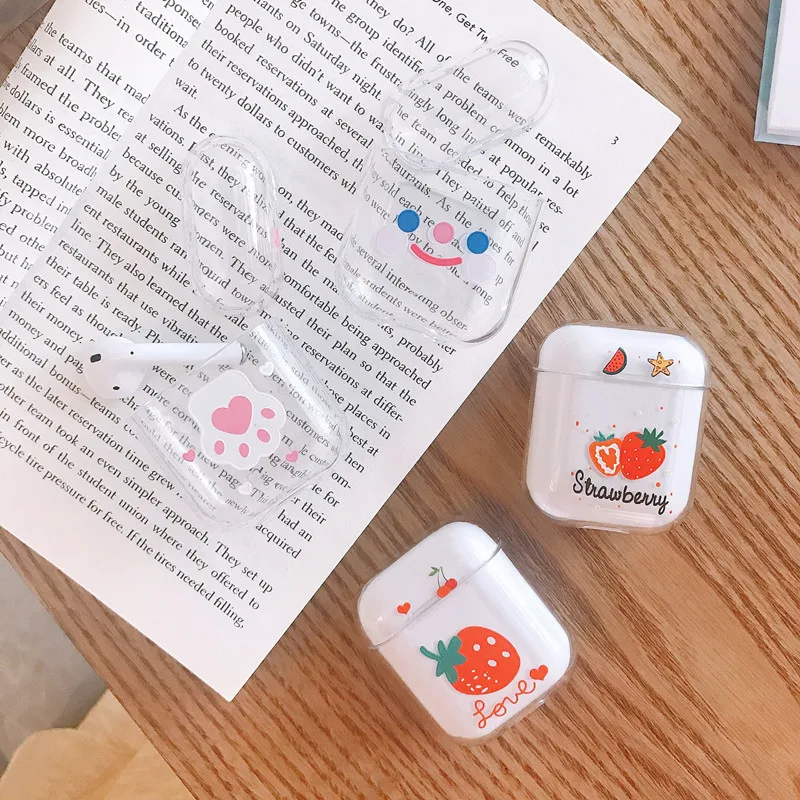 Cartoon Cat Paw Strawberry Transparent Earphone Charging Box Cover Bag for AirPod Wireless Hard PC Headset Protective Case
Cartoon Cat Paw Strawberry Transparent Earphone Charging Box Cover Bag for AirPod Wireless Hard PC Headset Protective Case