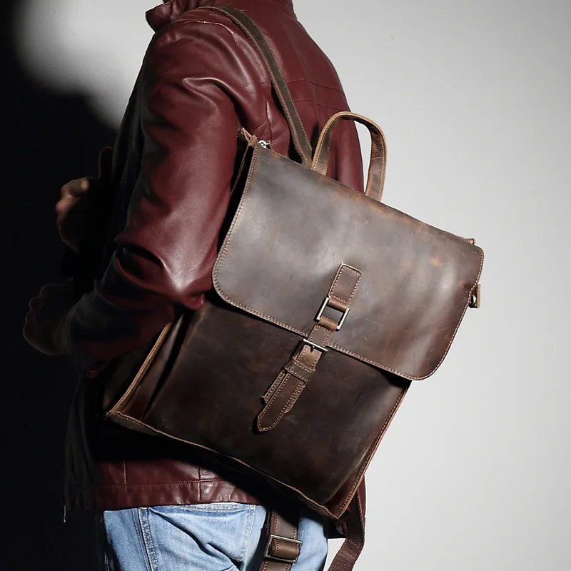 Men Backpacks Retro Crazy Horse Leather Top Layer genuine Leather Men's Laptop shoulder bags Leisure Travel Backpack Brown
Men Backpacks Retro Crazy Horse Leather Top Layer genuine Leather Men's Laptop shoulder bags Leisure Travel Backpack Brown