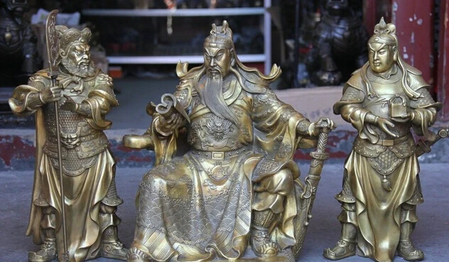 30cm Chinese Bronze Feng Shui Guan Gong Yu Warrior God Two bodyguard Statue Set
30cm Chinese Bronze Feng Shui Guan Gong Yu Warrior God Two bodyguard Statue Set