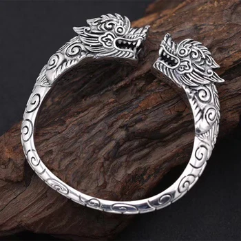 SOQMO New 100% 925 Sliver Vintage Double Dragon Bangles Men Personality Bangles Bangles Men's Party Accessories Jewelry 
SOQMO New 100% 925 Sliver Vintage Double Dragon Bangles Men Personality Bangles Bangles Men's Party Accessories Jewelry