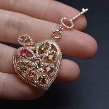 Fine Jewelry Real 925 Steling Silver s925 Heart 100% Natural Tourmaline Gemstones Female Pendant Necklaces Christmas Gift
Fine Jewelry Real 925 Steling Silver s925 Heart 100% Natural Tourmaline Gemstones Female Pendant Necklaces Christmas Gift