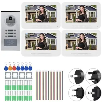 4 Apartments 7 inches 1000TVL HD Video Door Phone Intercom Monitor Doorbell IR-CUT Camera
4 Apartments 7 inches 1000TVL HD Video Door Phone Intercom Monitor Doorbell IR-CUT Camera