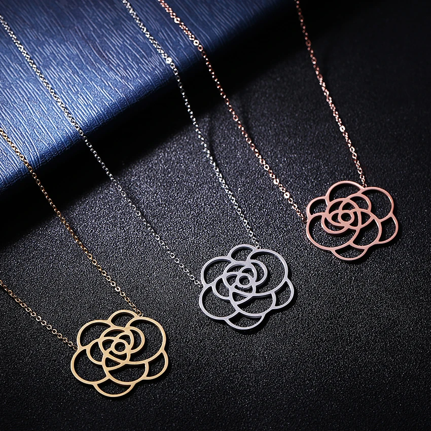 2018 Fashion Jewelry Dancing Rose Flower Necklaces Bijoux Femme Stainless Steel Rose Gold Chain For Women Birthday Gift
2018 Fashion Jewelry Dancing Rose Flower Necklaces Bijoux Femme Stainless Steel Rose Gold Chain For Women Birthday Gift