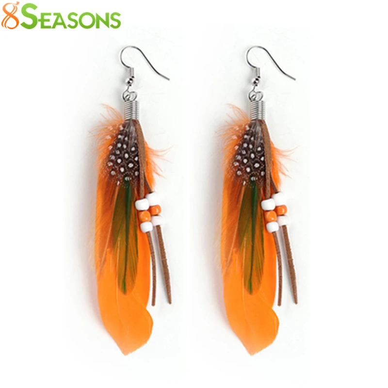 8SEASONS Drop Earrings Natural Feather Tassel Earrings 2017 Trendy Earrings 10.2cm long, Post/Wire Size: (21 gauge), 1Pair
8SEASONS Drop Earrings Natural Feather Tassel Earrings 2017 Trendy Earrings 10.2cm long, Post/Wire Size: (21 gauge), 1Pair