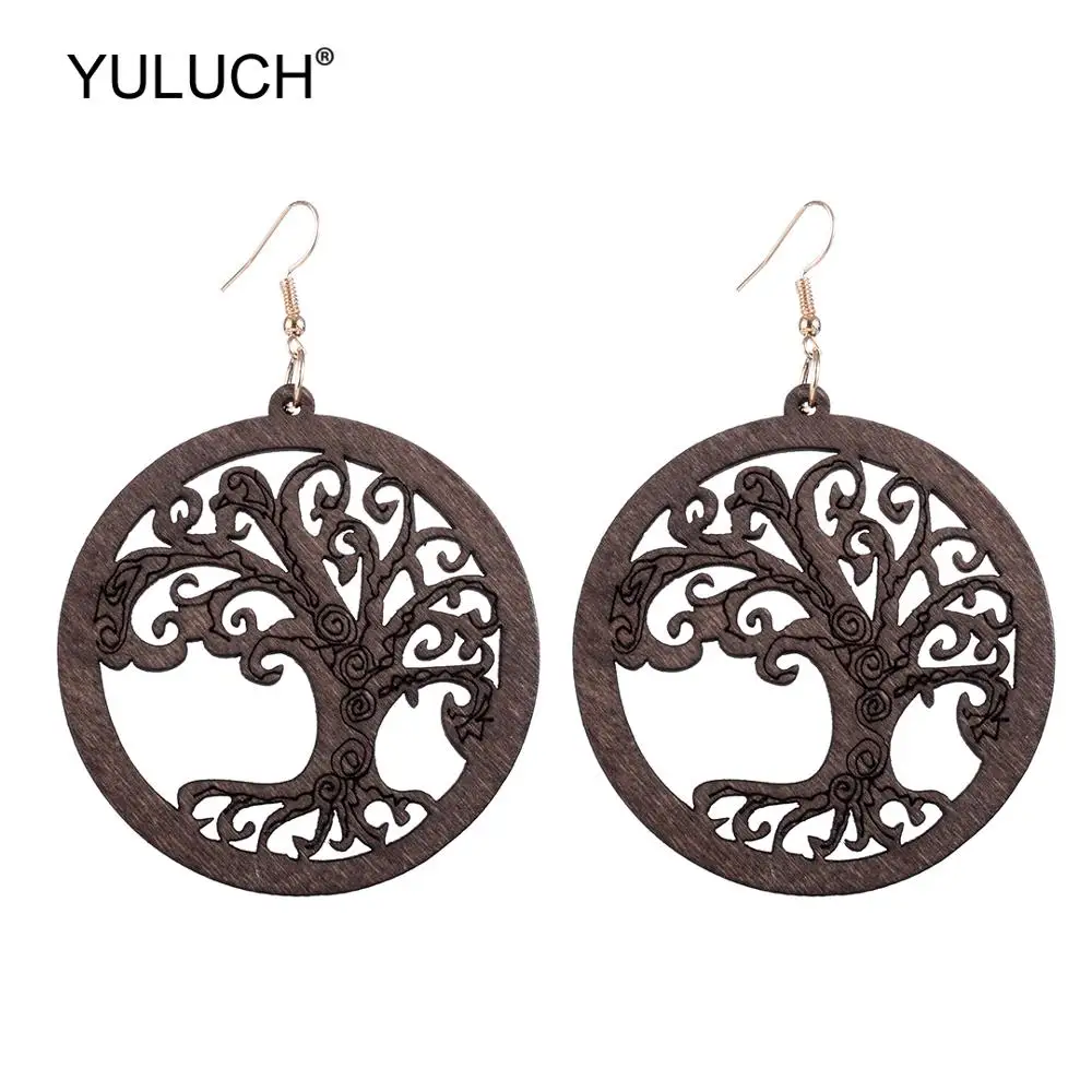 YULUCH Ethnic African Round Wooden Hollow Big Life Tree Pendant Statement Earrings Fashion Long Jewelry Drop Earrings For Women
YULUCH Ethnic African Round Wooden Hollow Big Life Tree Pendant Statement Earrings Fashion Long Jewelry Drop Earrings For Women