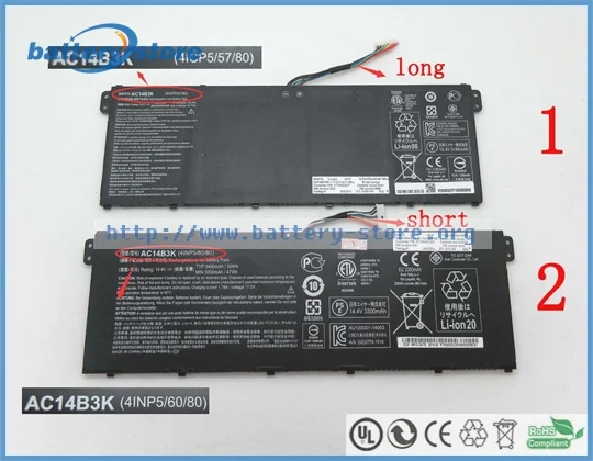 New Genuine laptop batteries for AC14B3K,Swift 3,TravelMate P449-M-7407,SF314-51-36R6,3 SF314-52G-56RU,Aspire R5-571TG-765T,
New Genuine laptop batteries for AC14B3K,Swift 3,TravelMate P449-M-7407,SF314-51-36R6,3 SF314-52G-56RU,Aspire R5-571TG-765T,