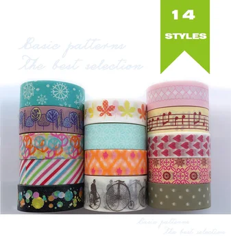14 Designs Letters/Stripe/Lace/Spots/Stars Pattern Japanese Washi Tape Decorative Adhesive DIY Masking Paper Tape Stickers Label
14 Designs Letters/Stripe/Lace/Spots/Stars Pattern Japanese Washi Tape Decorative Adhesive DIY Masking Paper Tape Stickers Label