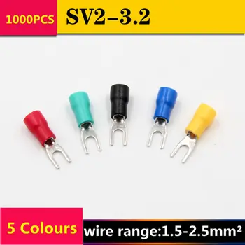 1000PCS/LOT T030 SV2-3.2 Insulated Fork Wire Splice Connector Copper Cable Crimp Spade Terminal Cold Pressing 1.5-2.5MM2
1000PCS/LOT T030 SV2-3.2 Insulated Fork Wire Splice Connector Copper Cable Crimp Spade Terminal Cold Pressing 1.5-2.5MM2