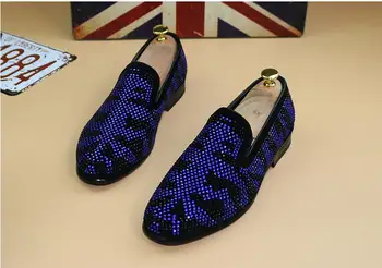 New Handmade three color rhinestone mixed men suede loafers Luxury brands same style party and wedding men shoes men's flats
New Handmade three color rhinestone mixed men suede loafers Luxury brands same style party and wedding men shoes men's flats