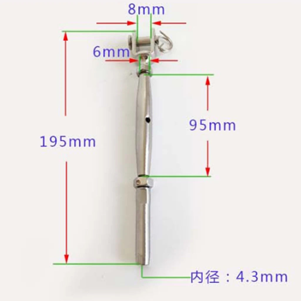 Stainless Steel 316 Turnbuckle Hand Swage Tensioner Cable Railing With Lag Screw