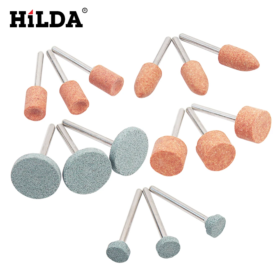 HILDA 15pcs/set Abrasive Mounted Stone For Dremel Rotary Tools Grinding Stone Wheel Head Dremel Tools Accessories