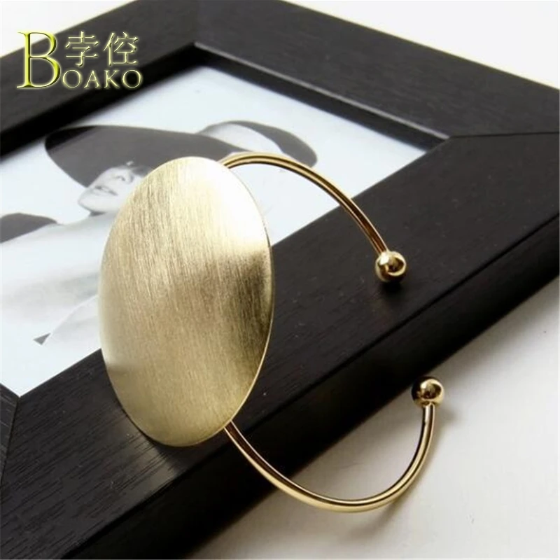 BOAKO Bangles for woman Geometric Round Bracelets Bangles adjustable Femme Brushed Big Round Cuff Bangles Gold Dubai Jewelry B5
BOAKO Bangles for woman Geometric Round Bracelets Bangles adjustable Femme Brushed Big Round Cuff Bangles Gold Dubai Jewelry B5