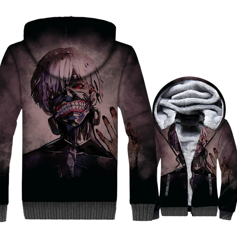 Japan Anime Tokyo Ghoul Jacket Men Kaneki Ken Hoodie Sweatshirt New Winter Thick Fleece Zipper 3D Print Coat Harajuku Sportsweat
Japan Anime Tokyo Ghoul Jacket Men Kaneki Ken Hoodie Sweatshirt New Winter Thick Fleece Zipper 3D Print Coat Harajuku Sportsweat
