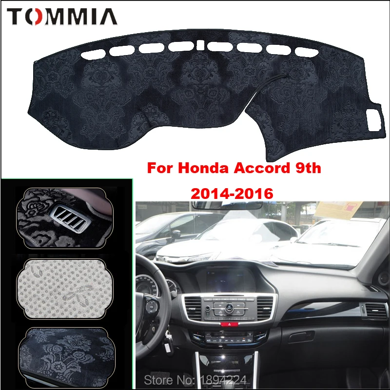 Tommia Car Dashboard Cover Mat Light Avoid Pad Photophobism Anti-slip protection Mat For Honda Accord 9th 2014-2016