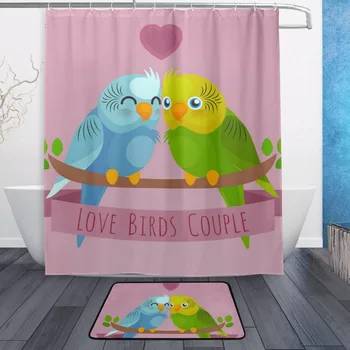 Decorative Waterproof Polyester Shower Curtain 152cmx183cm With Hooks Non Slip Doormat Bathroom Floor Mat Cute Love Parrot Mats
Decorative Waterproof Polyester Shower Curtain 152cmx183cm With Hooks Non Slip Doormat Bathroom Floor Mat Cute Love Parrot Mats
