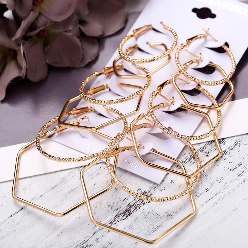 IF YOU Fashion Geometric Big Round Earrings Set For Women Vintage Oversize Mix Gold Silver Color Brincos New Earring Jewelry
IF YOU Fashion Geometric Big Round Earrings Set For Women Vintage Oversize Mix Gold Silver Color Brincos New Earring Jewelry