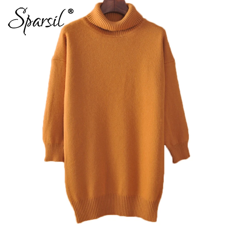 Sparsil Women Winter Long Knitted Cashmere Sweater Autumn Turtleneck Warm Drop Shoulder Pullover Jumper Female Knitwear Sweaters
Sparsil Women Winter Long Knitted Cashmere Sweater Autumn Turtleneck Warm Drop Shoulder Pullover Jumper Female Knitwear Sweaters