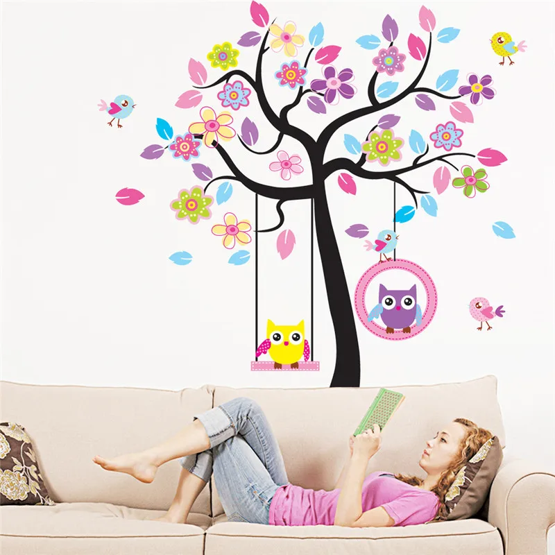 C233 New Owl Bird Swing Wall Stickers Tree For Kids Rooms Children Baby Nursery Rooms Home Decor
C233 New Owl Bird Swing Wall Stickers Tree For Kids Rooms Children Baby Nursery Rooms Home Decor