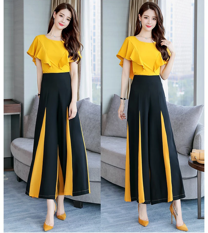Summer new style Chiffon Top + Temperament Wide Leg Pants Two-Piece Set Fashion commuter set new fashion
Summer new style Chiffon Top + Temperament Wide Leg Pants Two-Piece Set Fashion commuter set new fashion