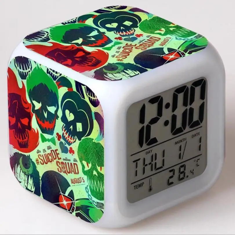 Sucide Squad Harley Quinn Joker Action Figures LED 7 Colors Change Touch Light Alarm Desk Watch Boys Girls Toys #3786
Sucide Squad Harley Quinn Joker Action Figures LED 7 Colors Change Touch Light Alarm Desk Watch Boys Girls Toys #3786