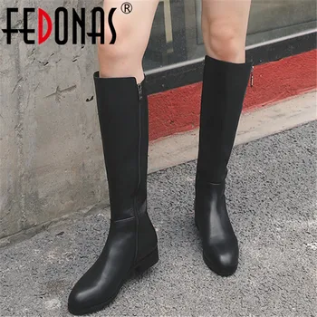 FEDONAS Quality Genuine Leather Women Knee High Boots Round Toe High Heels Sexy Long Boots Winter Warm Punk Party Shoes Woman
FEDONAS Quality Genuine Leather Women Knee High Boots Round Toe High Heels Sexy Long Boots Winter Warm Punk Party Shoes Woman