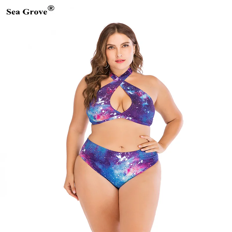 Women Plus Size Swimsuit Galaxy High Waist Lace Up Bikini Criss-Cross Push Up Purple Printed Bikini Set Bathing Suit
Women Plus Size Swimsuit Galaxy High Waist Lace Up Bikini Criss-Cross Push Up Purple Printed Bikini Set Bathing Suit