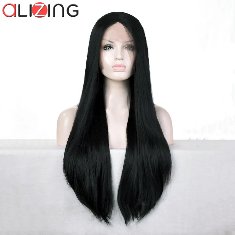 Alizing Front Lace Wig Black Color T Part lace frontal Wig Synthetic Hair Long Straight Lace Front Wigs For Africa k059 
Alizing Front Lace Wig Black Color T Part lace frontal Wig Synthetic Hair Long Straight Lace Front Wigs For Africa k059