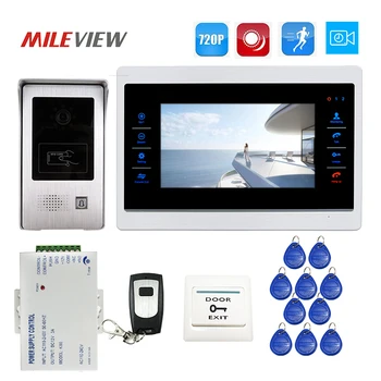 

Free Shipping 1.0MP 720P HD 7" Video Door Phone Intercom Record Monitor Kit Motion Detection Remote RFID Unlock Doorbell Camera