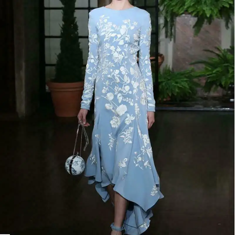 Vintage Ruffles Flower High Street Women's Elegant High Waist Long Maxi Dress Evening Party Floral Print Dress
Vintage Ruffles Flower High Street Women's Elegant High Waist Long Maxi Dress Evening Party Floral Print Dress