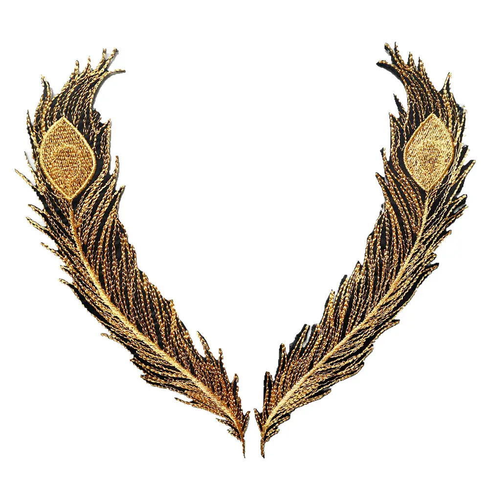 2PCS Gold Black Feather Tail Embroidered Patches Sew Iron On Badges Appliques Collar For Clothes Dress DIY Craft Decoration
2PCS Gold Black Feather Tail Embroidered Patches Sew Iron On Badges Appliques Collar For Clothes Dress DIY Craft Decoration