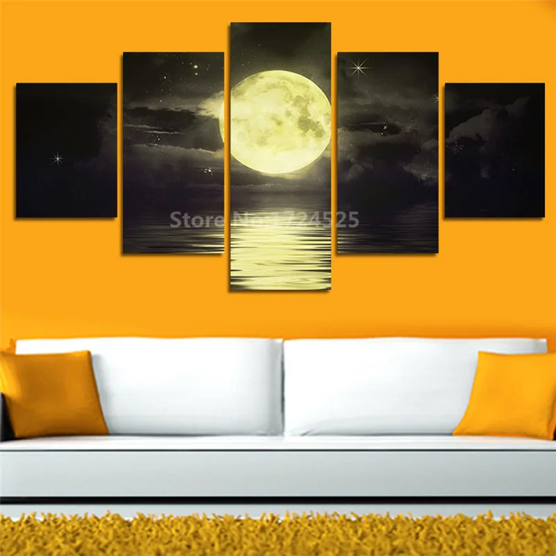 Unframed 5 Panels Sea Moon Night Landscape Canvas Painting Modern Wall Art Home Decor Pictures For Living Room In Cheap Price
Unframed 5 Panels Sea Moon Night Landscape Canvas Painting Modern Wall Art Home Decor Pictures For Living Room In Cheap Price