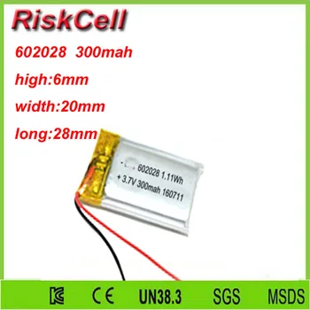 Free shipping 3.7V 300mah 602028 Lithium Polymer Li-Po Rechargeable Battery For Mp3 MP4 MP5 GPS PSP mobile Pocket PC e-books
Free shipping 3.7V 300mah 602028 Lithium Polymer Li-Po Rechargeable Battery For Mp3 MP4 MP5 GPS PSP mobile Pocket PC e-books