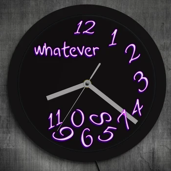 Whatever You Are Late Anyway LED Neon Wall Clock Modern Design Whatever LED Lighted Time Clock Vintage Illuminated Wall Clock
Whatever You Are Late Anyway LED Neon Wall Clock Modern Design Whatever LED Lighted Time Clock Vintage Illuminated Wall Clock