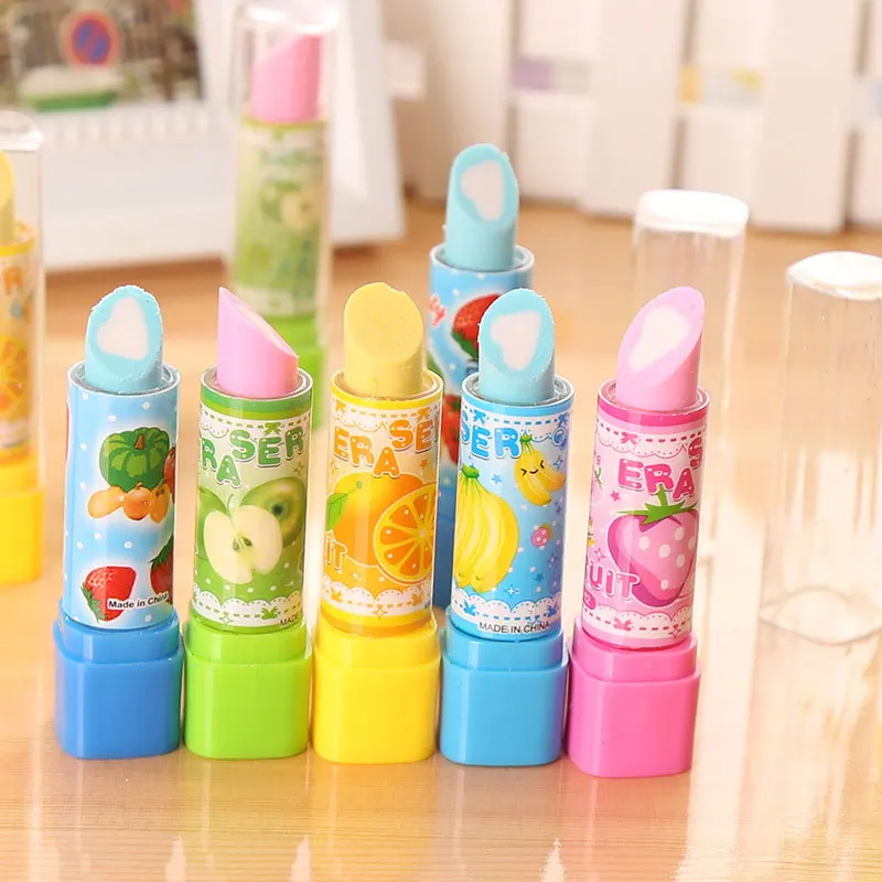 1pcs kawaii fruit lipstick rubber eraser cute creative stationery school supplies papelaria Pencil Eraser gift for kids
1pcs kawaii fruit lipstick rubber eraser cute creative stationery school supplies papelaria Pencil Eraser gift for kids