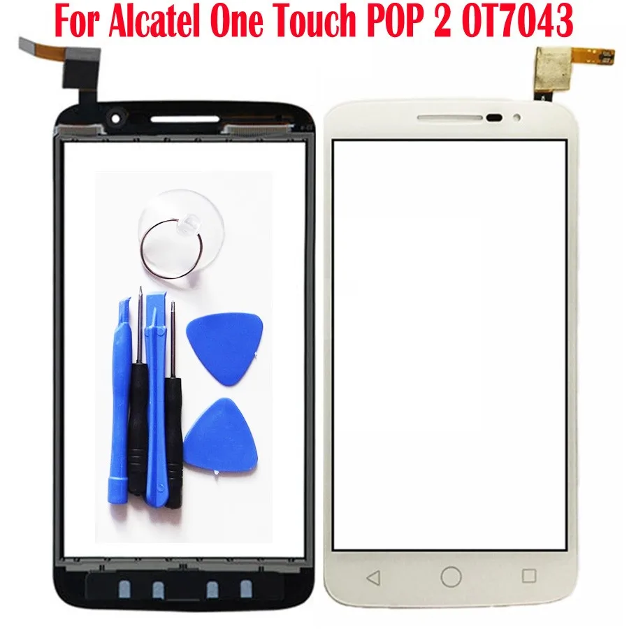 Touchscreen Sensor For Alcatel One Touch POP 2 OT 7043 OT7043 Screen Glass Digitizer Front Outer Panel Test shipment | Мобильные