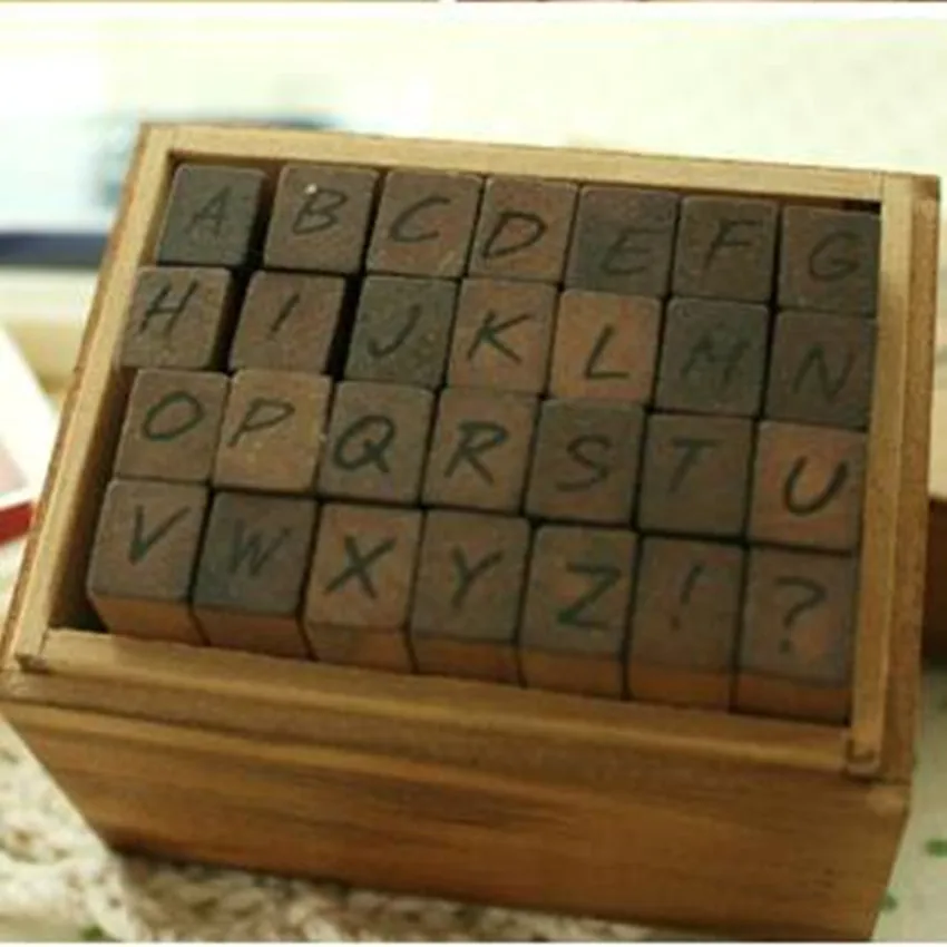 Lower case or Upper case Letter Alphabet Stamp Box Hand Writing Stamp Antique Wooden Rubber Stamp handmadeDIY case 28 characters
Lower case or Upper case Letter Alphabet Stamp Box Hand Writing Stamp Antique Wooden Rubber Stamp handmadeDIY case 28 characters