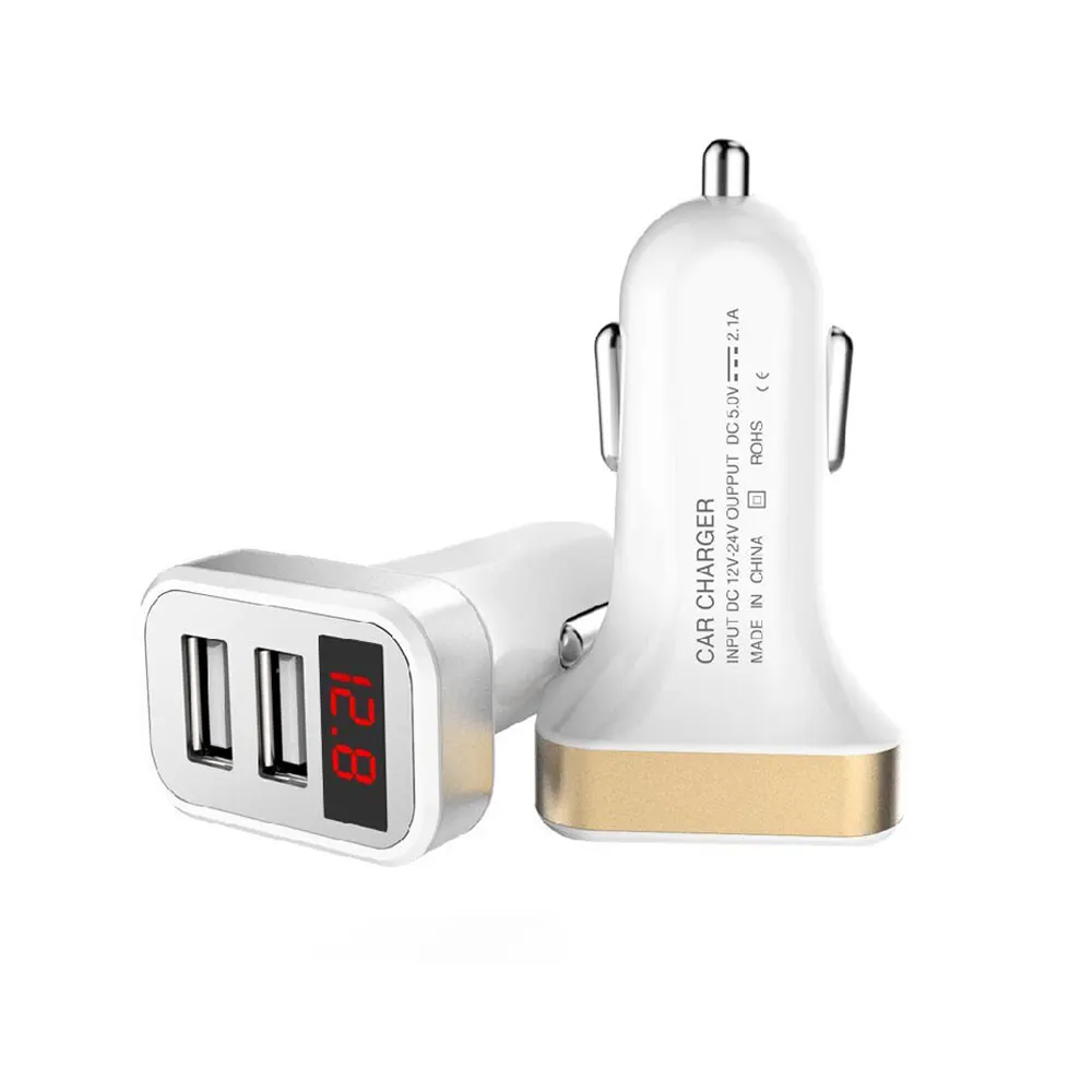 Top Selling Auto Car Charger Mini Voltage Current Display 2USB 2.1A Car-Charger Best Voltage Warning Charge For Cellphone Tablet
Top Selling Auto Car Charger Mini Voltage Current Display 2USB 2.1A Car-Charger Best Voltage Warning Charge For Cellphone Tablet